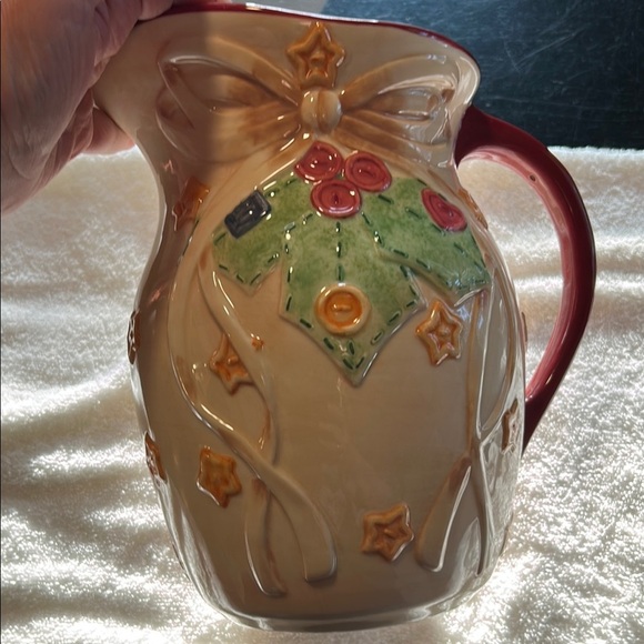 Pfaltzgraff Crafty Christmas Large Pitcher 10" - Picture 6 of 7